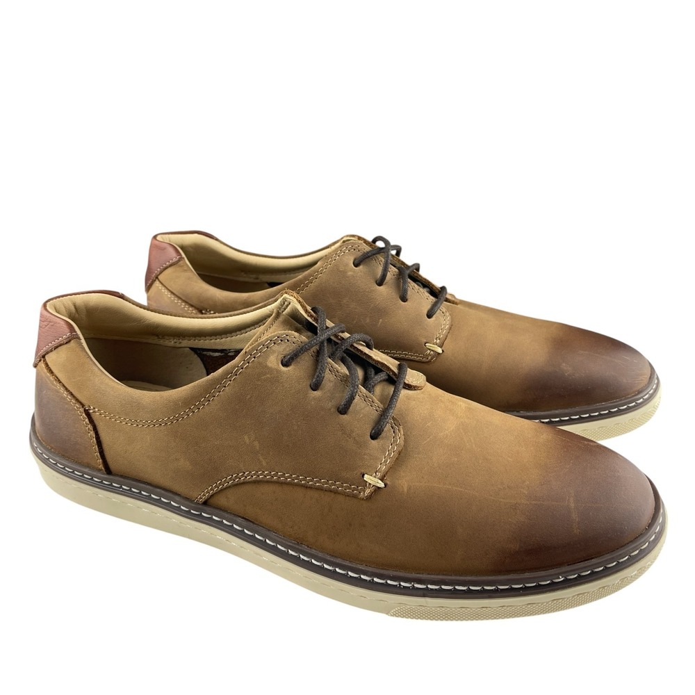 Johnston Murphy J&M Men's Oxford Shoes 8.5M Brown Sheepskin Leather Preppy